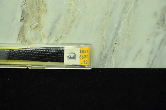 12mm HIRSCH BLACK LEATHER VINTAGE WATCH BAND STRAP GOLD TONE BUCKLE -NIB
