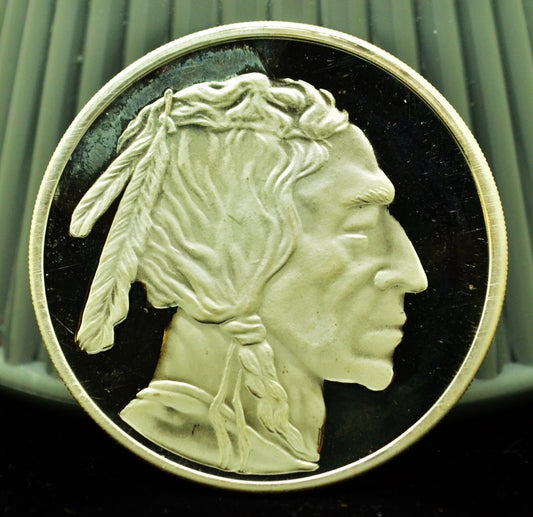 Buffalo / Indian Head Art Round -2 Troy Oz .999 Silver