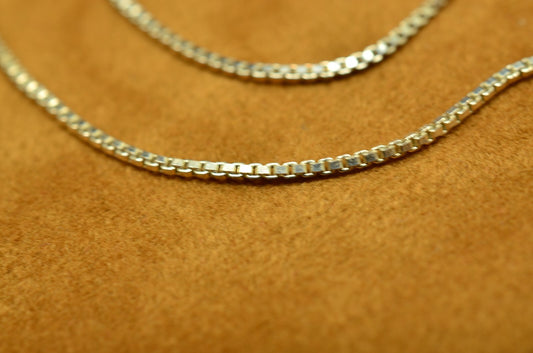 20" Silver Plated box chain necklace 0.9mm