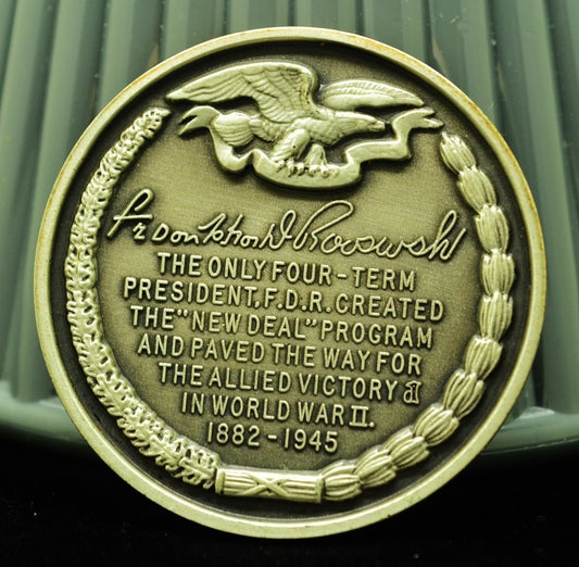 Franklin Delano Roosevelt Wittnauer Mint High Relief Art Round 92.5% Silver
