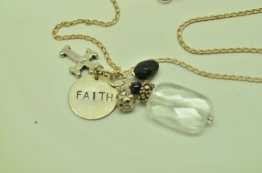 27" 925 Sterling Silver curb chain with mixed charms and beads