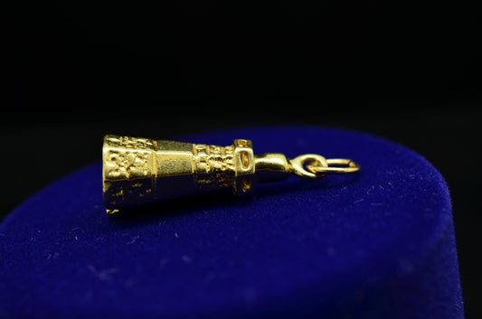 14K Yellow Gold Lighthouse Pendant Charm