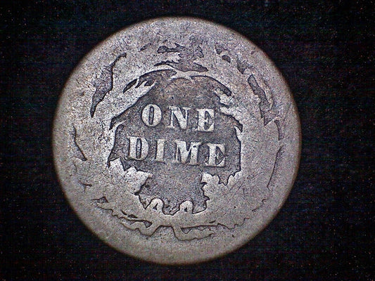 1887 Seated Liberty Silver Dime Good+