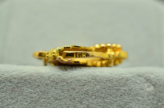 10K Yellow Gold Black Hills Gold Leaves & Grapes Design Pendant Charm Reversible