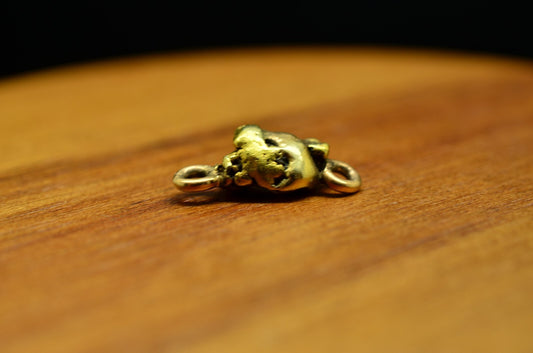 20K Yellow Gold natural gold nugget w/ jump rings 1.0 grams 13.5mm X 4.5mm X 5mm