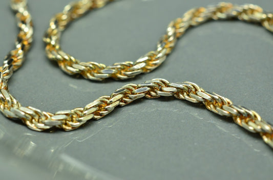 20" 925 Sterling Silver Spiral Rope Chain Necklace 3mm 17.1g