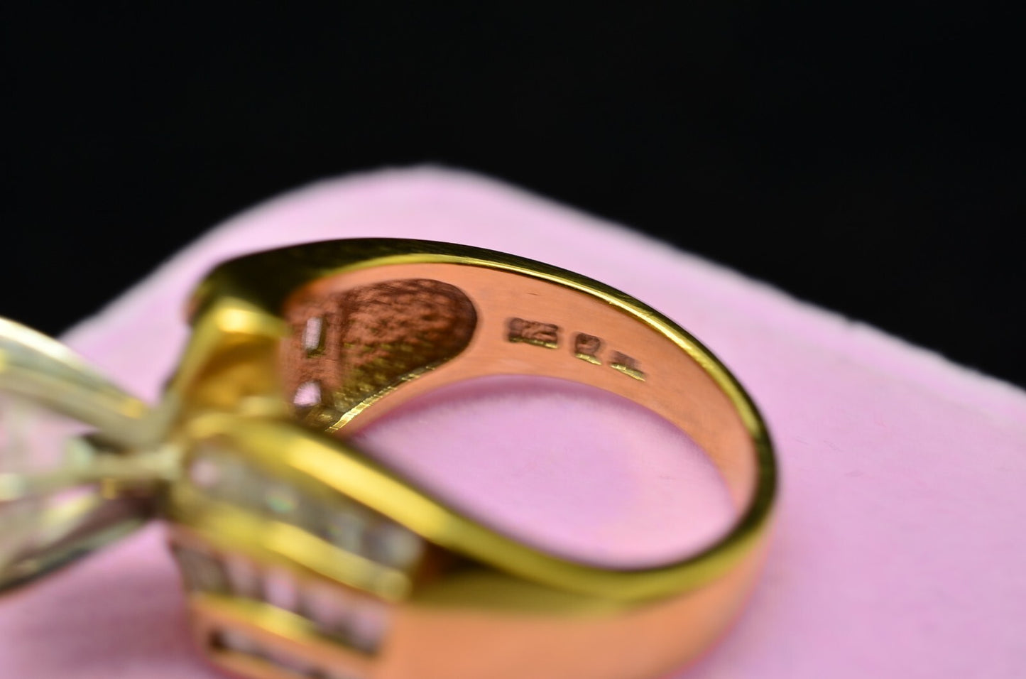 Vermeil 925 Sterling Silver Round CZ Solitaire Ring Band w/ Accents Size 5.75