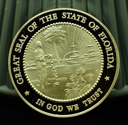 Florida Franklin Mint Art Round 92.5% Silver