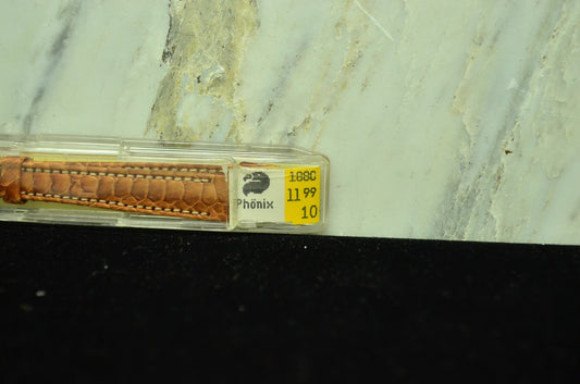 10mm HIRSCH BEIGE LEATHER VINTAGE WATCH BAND STRAP GOLD TONE BUCKLE -NIB