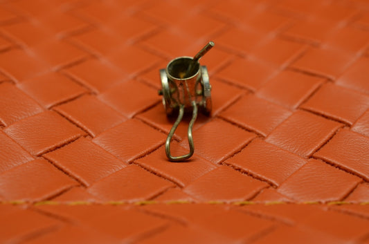 925 Sterling silver street sweeper cart broom bin pendant charm