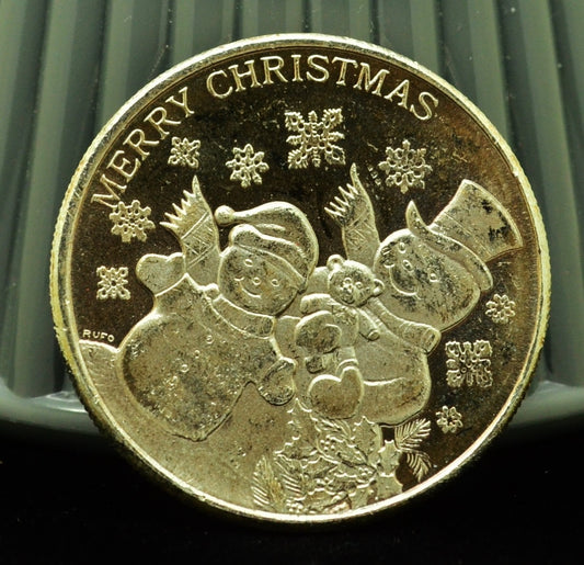 2000 Peace On Earth Merry Christmas Art Round -1 Troy Oz .999 Silver