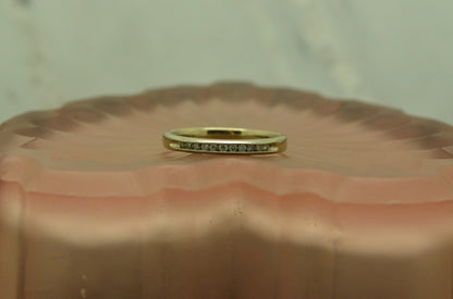 10K White Gold dark 11 stone diamond anniversary ring band 0.22 tcw size 6.5