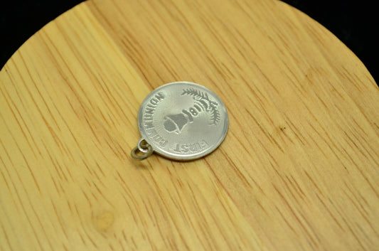 Designer 925 Sterling Silver First Communion round pendant charm