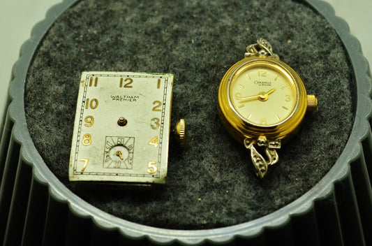 Lot of two Watch Movements Caravelle by Bulova 46L38 & Waltham Premier 750-B