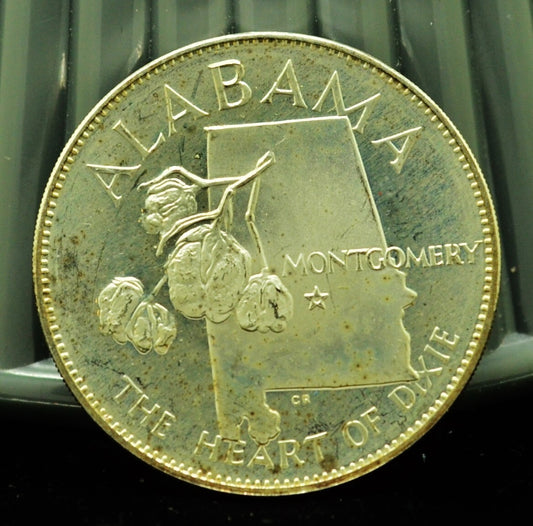 925 Silver Franklin Mint Art Round State of Alabama