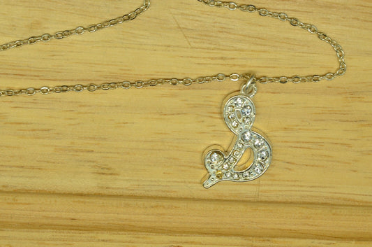18-20" Silver Plated cable chain necklace w/ cursive letter "S" pendant