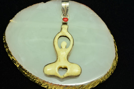 925 Sterling Silver Yoga pose pendant charm