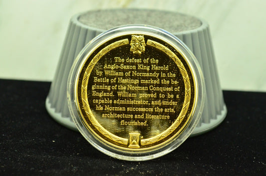 925 Silver Franklin Mint Art Round History Of Mankind Battle Of Hastings