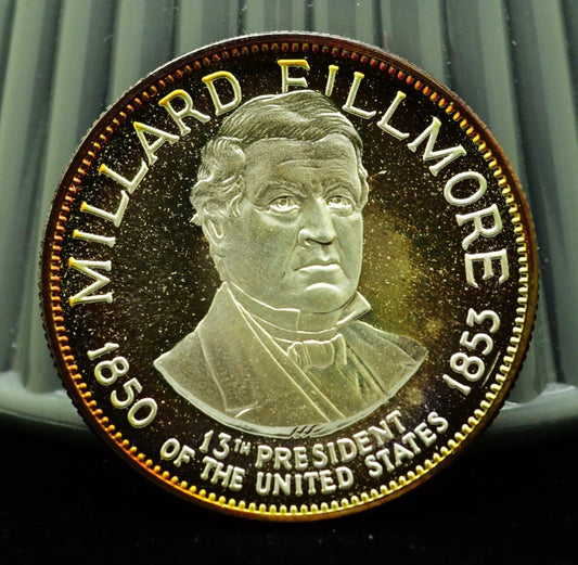 925 Silver Franklin Mint Art Round Presidential Treasury Millard Fillmore