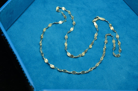 20" Silver Plated Sparkle-cut chain necklace  3.0mm