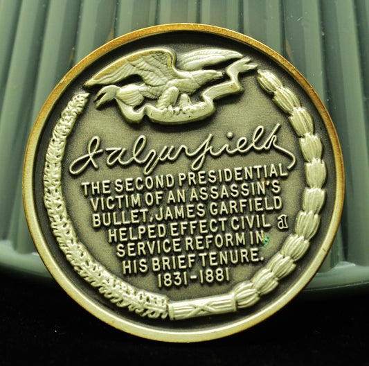 James A Garfield Wittnauer Mint High Relief Art Round 92.5% Silver
