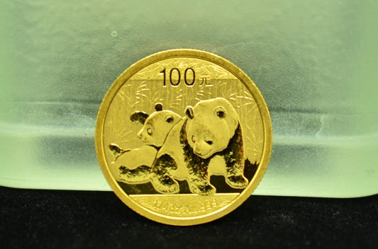 2010 China Panda 100 Yuan BU 1/4th Troy Oz .999 Gold