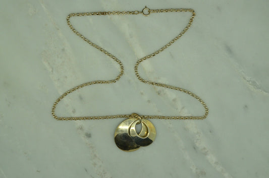 16" 925 Sterling Silver cable chain necklace w/ two cutout oval pendants