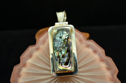 925 Sterling Silver Abalone shell pendant charm