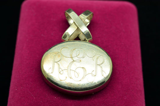 925 Sterling silver oval pendant charm