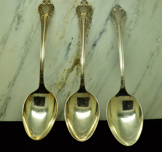 925 Sterling Silver International Grand Recollection Set of 3 Serving Spoons