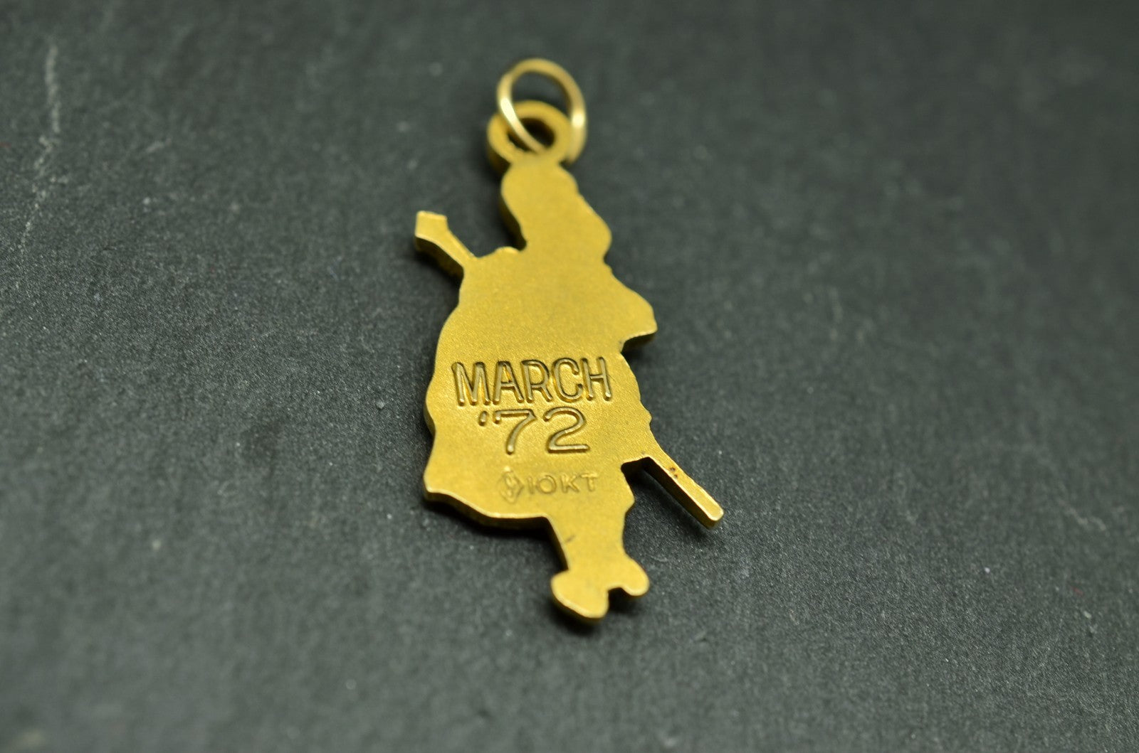 10K Yellow Gold Band Leader Drum Major Pendant Charm Award March 1972
