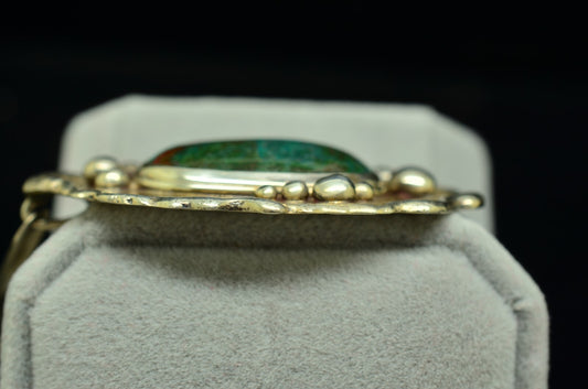 925 Sterling Silver Oval Framed Green & Red Agate Pendant Charm