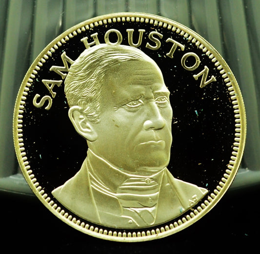 925 Silver Franklin Mint Art Round Valley Forge Sam Houston
