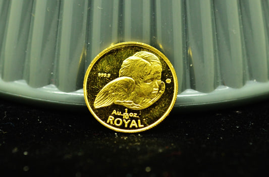 1999 Gibraltar 1/10th Royal Proof Cherub .9999 Gold 1/10th Oz AGW