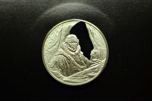 Genius of Rembrandt art round medal 925 Silver Portrait Of Remonstrant Preacher