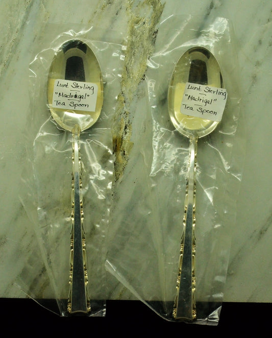 925 Sterling Silver Lunt Madrigal Set of 2 Teaspoons 6"