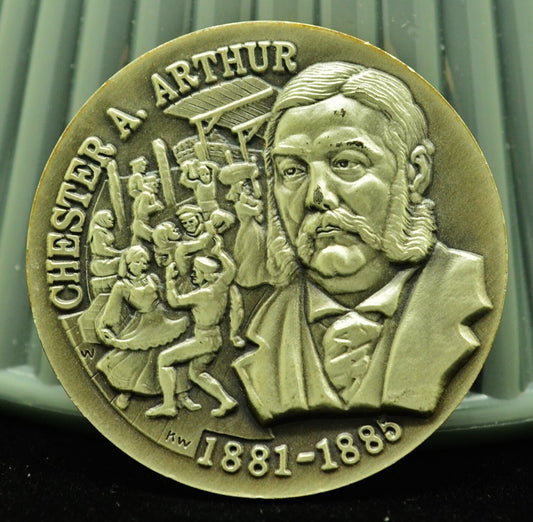 Chester A Arthur Wittnauer Mint High Relief Art Round 92.5% Silver