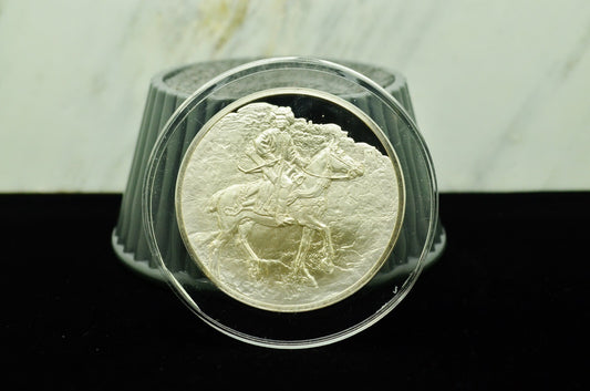 Genius of Rembrandt art round medal 925 Silver The Polish Rider