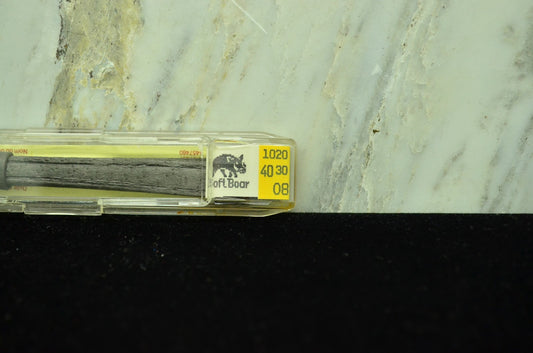 8mm HIRSCH GRAY LEATHER VINTAGE WATCH BAND STRAP GOLD TONE BUCKLE -NIB