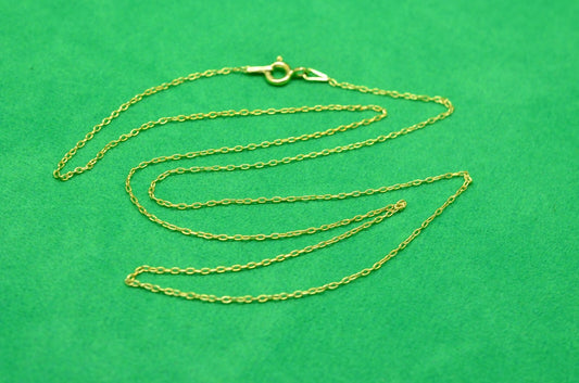 19" Gold plated cable chain necklace  .6mm