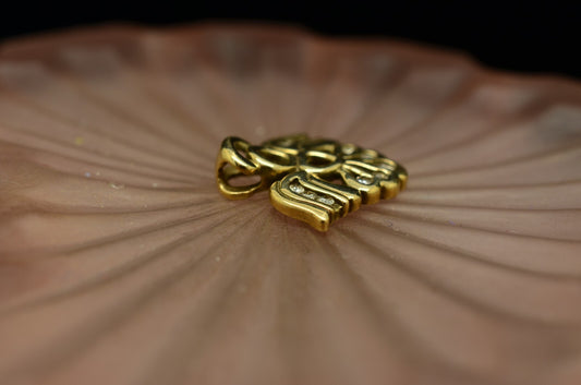 10K Yellow Gold diamond covered Angel pendant charm -small 0.25 tcw