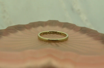 10K White Gold dark 11 stone diamond anniversary ring band 0.22 tcw size 6.5