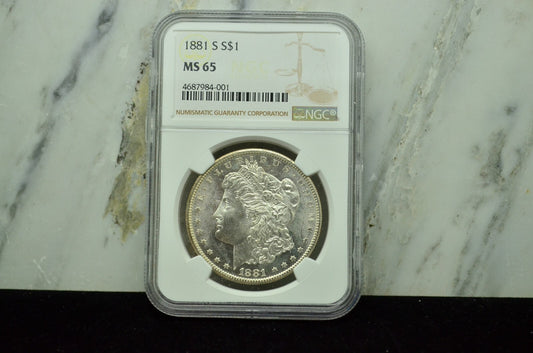 1881-S Morgan Silver Dollar NGC MS65