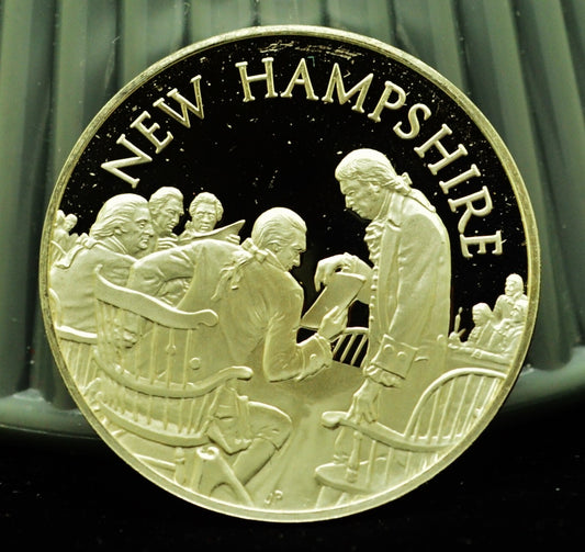 925 Silver Franklin Mint Art Round State of New Hampshire