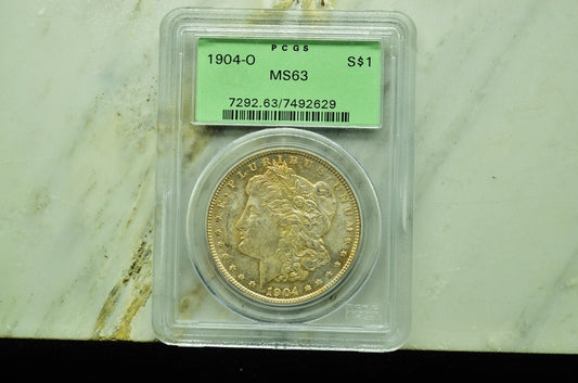 1904-O Morgan Silver Dollar PCGS MS63 -old green holder