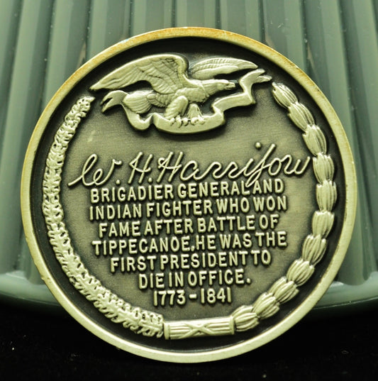 William Henry Harrison Wittnauer Mint High Relief Art Round 92.5% Silver