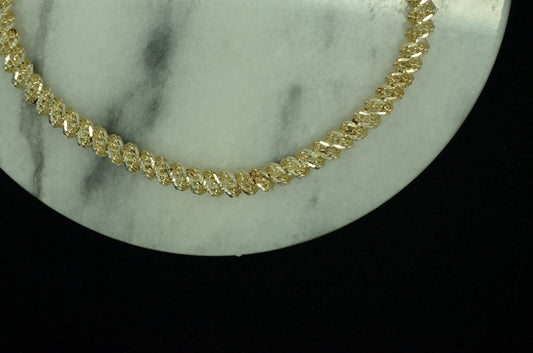 8" 925 Sterling Silver open cut rope chain bracelet 4mm 11.0 grams
