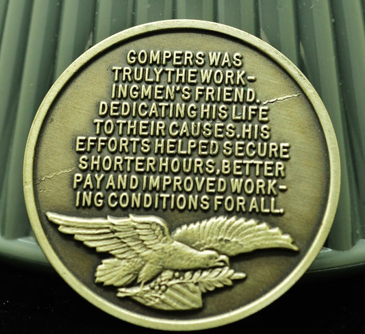 S. Gompers A.F.L. Longines Symphonette Mint High Relief Art Round 92.5% Silver