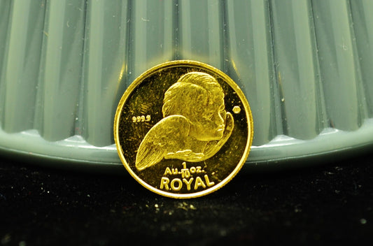 1999 Gibraltar 1/10th Royal Proof Cherub .9999 Gold 1/10th Oz AGW