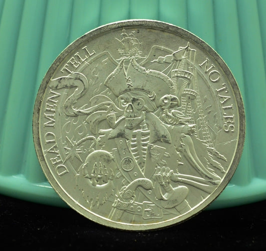 Dead Men Tell No Tails Art Round 39mm -One Troy Oz .999 Silver